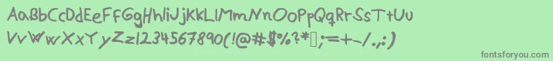 Alexisv2-fontti – harmaat kirjasimet vihreällä taustalla