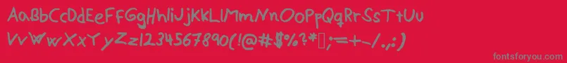 フォントAlexisv2 – 赤い背景に灰色の文字