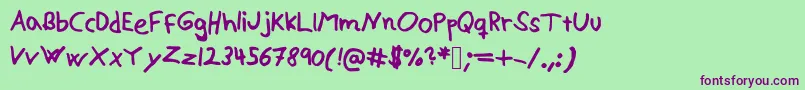 Alexisv2 Font – Purple Fonts on Green Background