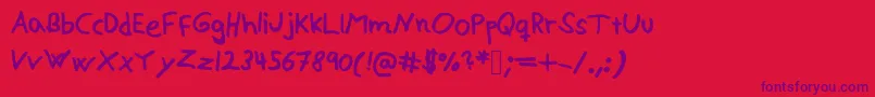 フォントAlexisv2 – 赤い背景に紫のフォント