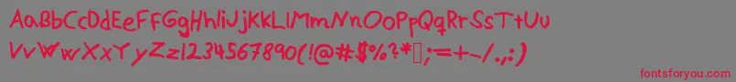 フォントAlexisv2 – 赤い文字の灰色の背景
