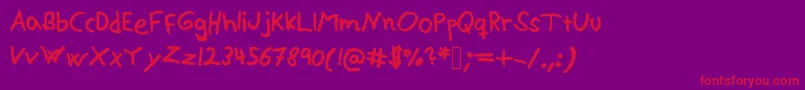フォントAlexisv2 – 紫の背景に赤い文字