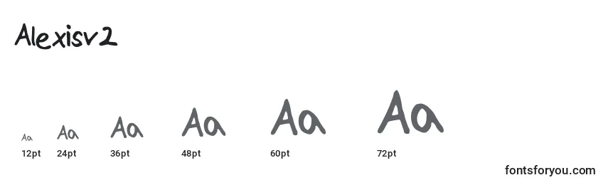 Размеры шрифта Alexisv2