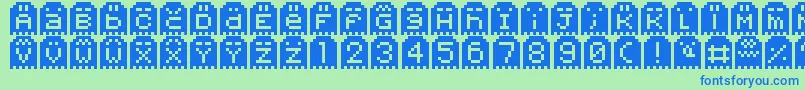 SpoopyGhostPixels Font – Blue Fonts on Green Background