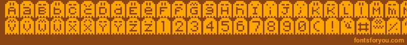 SpoopyGhostPixels Font – Orange Fonts on Brown Background