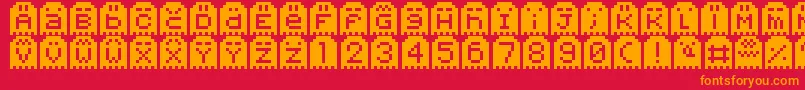 SpoopyGhostPixels Font – Orange Fonts on Red Background