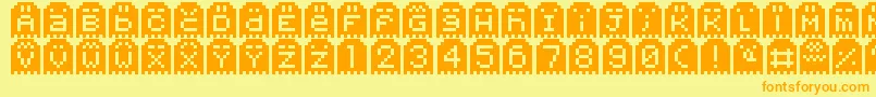 SpoopyGhostPixels Font – Orange Fonts on Yellow Background