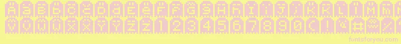 SpoopyGhostPixels Font – Pink Fonts on Yellow Background