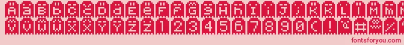 SpoopyGhostPixels Font – Red Fonts on Pink Background