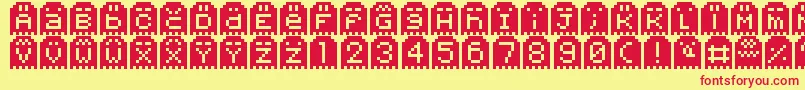 SpoopyGhostPixels Font – Red Fonts on Yellow Background