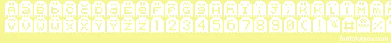 SpoopyGhostPixels Font – White Fonts on Yellow Background