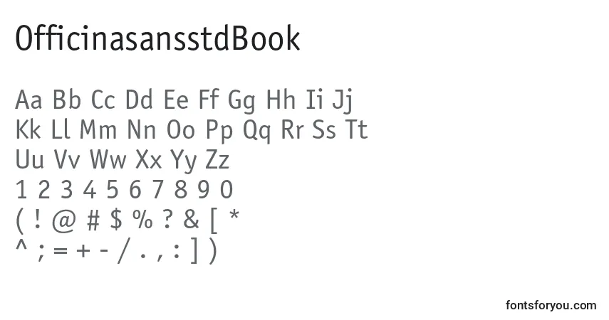 A fonte OfficinasansstdBook – alfabeto, números, caracteres especiais