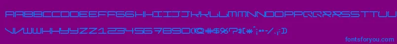フォントModernismShort – 紫色の背景に青い文字