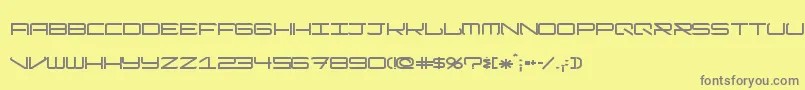 ModernismShort-fontti – harmaat kirjasimet keltaisella taustalla
