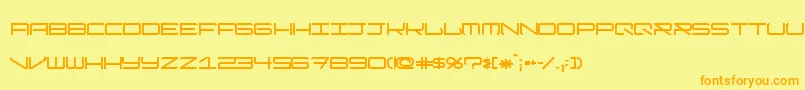 ModernismShort-fontti – oranssit fontit keltaisella taustalla
