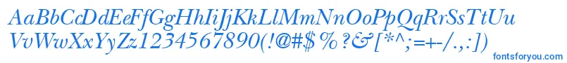 BaskervilleSsiItalic Font – Blue Fonts on White Background