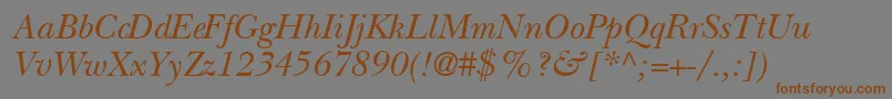 BaskervilleSsiItalic Font – Brown Fonts on Gray Background