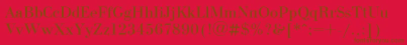 UkBodoni Font – Brown Fonts on Red Background
