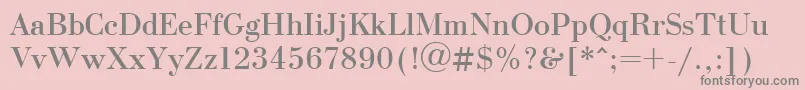 UkBodoni-fontti – harmaat kirjasimet vaaleanpunaisella taustalla