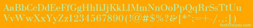 UkBodoni Font – Green Fonts on Orange Background