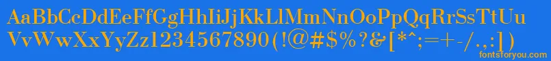 UkBodoni Font – Orange Fonts on Blue Background