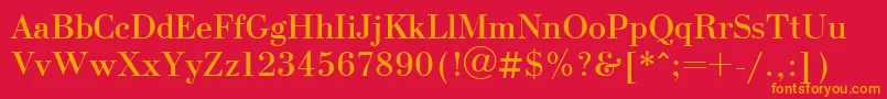 UkBodoni Font – Orange Fonts on Red Background