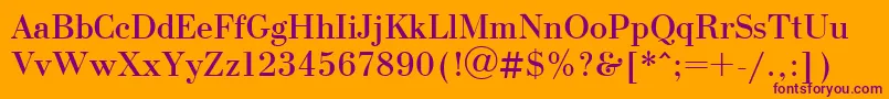 UkBodoni-Schriftart – Violette Schriften auf orangefarbenem Hintergrund
