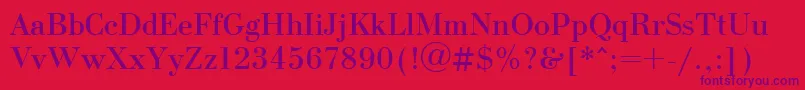 UkBodoni Font – Purple Fonts on Red Background