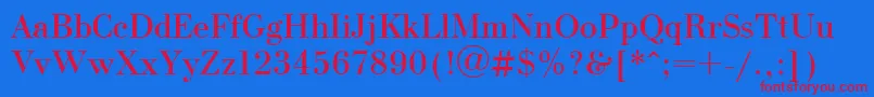 Шрифт UkBodoni – красные шрифты на синем фоне