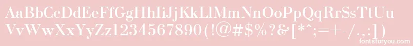 UkBodoni-fontti – valkoiset fontit vaaleanpunaisella taustalla
