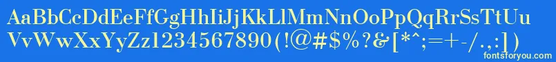 UkBodoni Font – Yellow Fonts on Blue Background