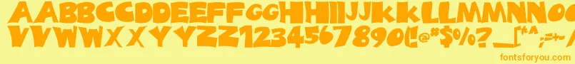 フォントDaldesLight – オレンジの文字が黄色の背景にあります。