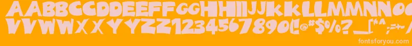 DaldesLight-fontti – vaaleanpunaiset fontit oranssilla taustalla