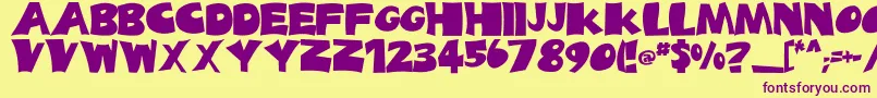 DaldesLight-fontti – violetit fontit keltaisella taustalla