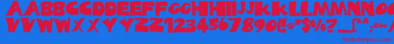 フォントDaldesLight – 赤い文字の青い背景