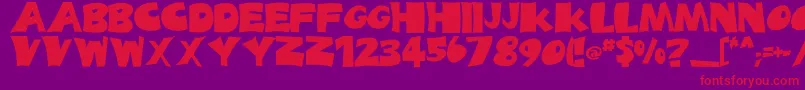 フォントDaldesLight – 紫の背景に赤い文字