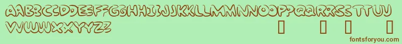 BubbleGumRockAtrial Font – Brown Fonts on Green Background