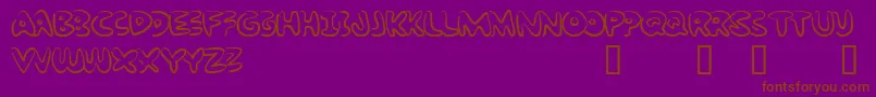 BubbleGumRockAtrial-Schriftart – Braune Schriften auf violettem Hintergrund