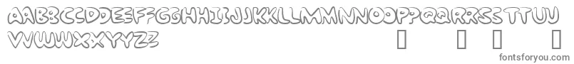 BubbleGumRockAtrial-fontti – harmaat kirjasimet valkoisella taustalla