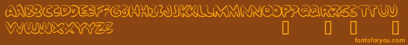 BubbleGumRockAtrial Font – Orange Fonts on Brown Background