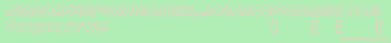 フォントBubbleGumRockAtrial – 緑の背景にピンクのフォント