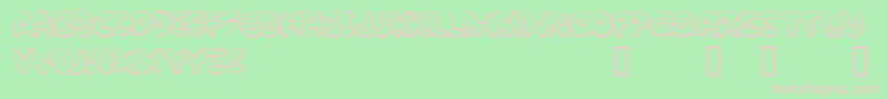 BubbleGumRockAtrial Font – Pink Fonts on Green Background