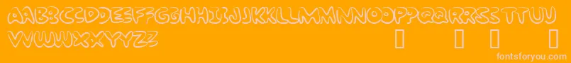 フォントBubbleGumRockAtrial – オレンジの背景にピンクのフォント