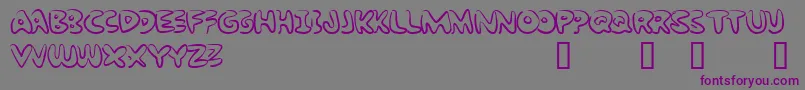 BubbleGumRockAtrial Font – Purple Fonts on Gray Background