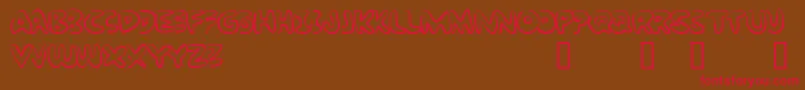 BubbleGumRockAtrial Font – Red Fonts on Brown Background