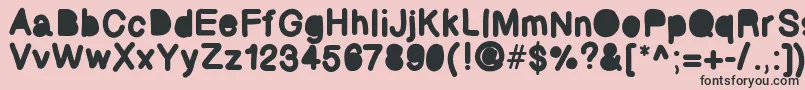 Bubbled Font – Black Fonts on Pink Background