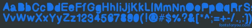 Bubbled Font – Blue Fonts on Black Background