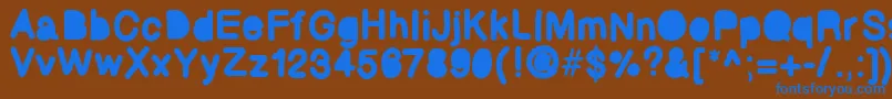 Bubbled Font – Blue Fonts on Brown Background
