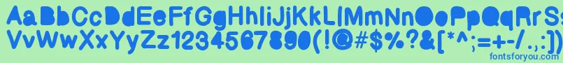 Bubbled Font – Blue Fonts on Green Background
