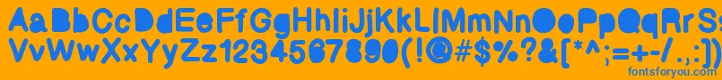 Bubbled Font – Blue Fonts on Orange Background